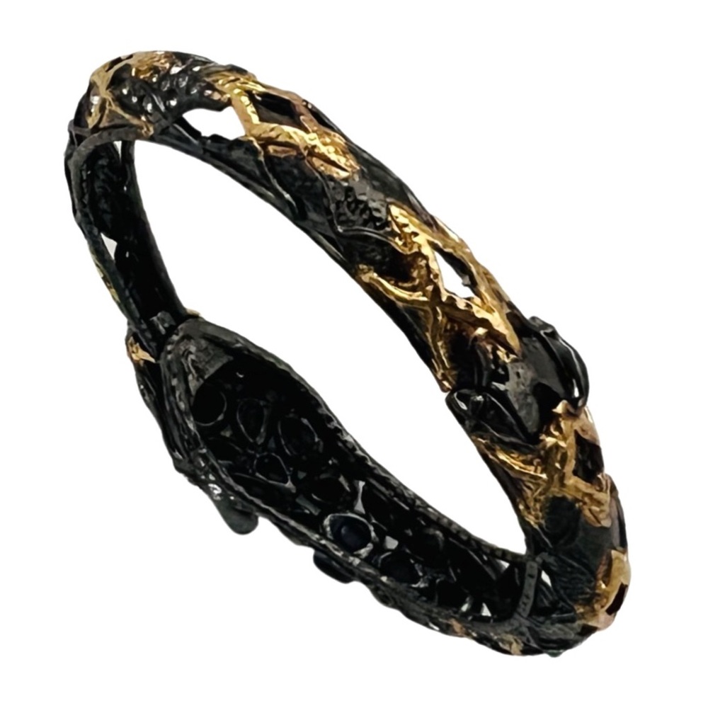 ALEXIS BITTAR • Jardin De Papillon Ruthenium Gold Snake Bracelet - Picture 7 of 16